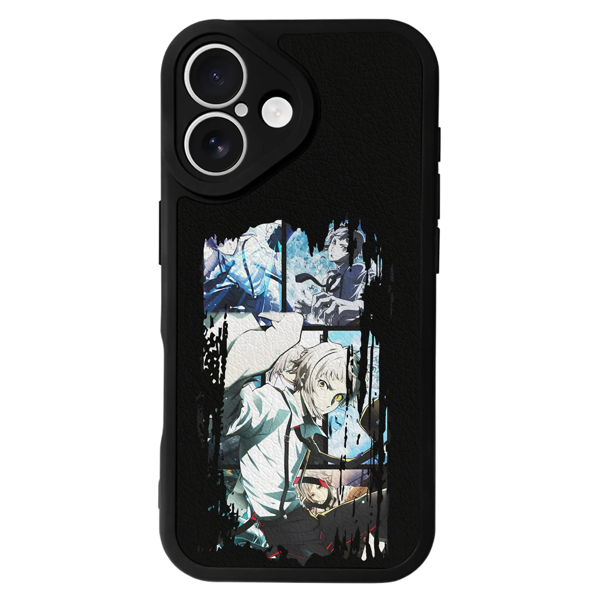 文豪ストレイドッグス グッズ,中島敦 - IPhone 16シリーズ対応 ・ シリコンスマホケース ・ レザー調 ・ 高精度フィット ・ 耐衝撃 ・ ワイヤレス充電対応 ・ 精密カット